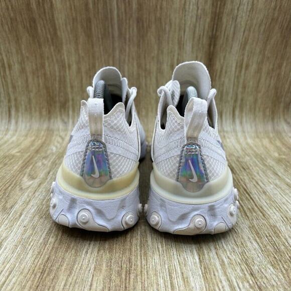 Nike React Element 55 Women's Size 6.5 White Iridescent Running Shoes CN0147-100 - Picture 4 of 9